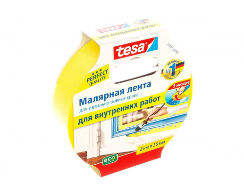 Tesa 56245 малярная лента чёткий край жёлтая, 5 месяцев, 25м х 25мм
